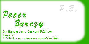 peter barczy business card